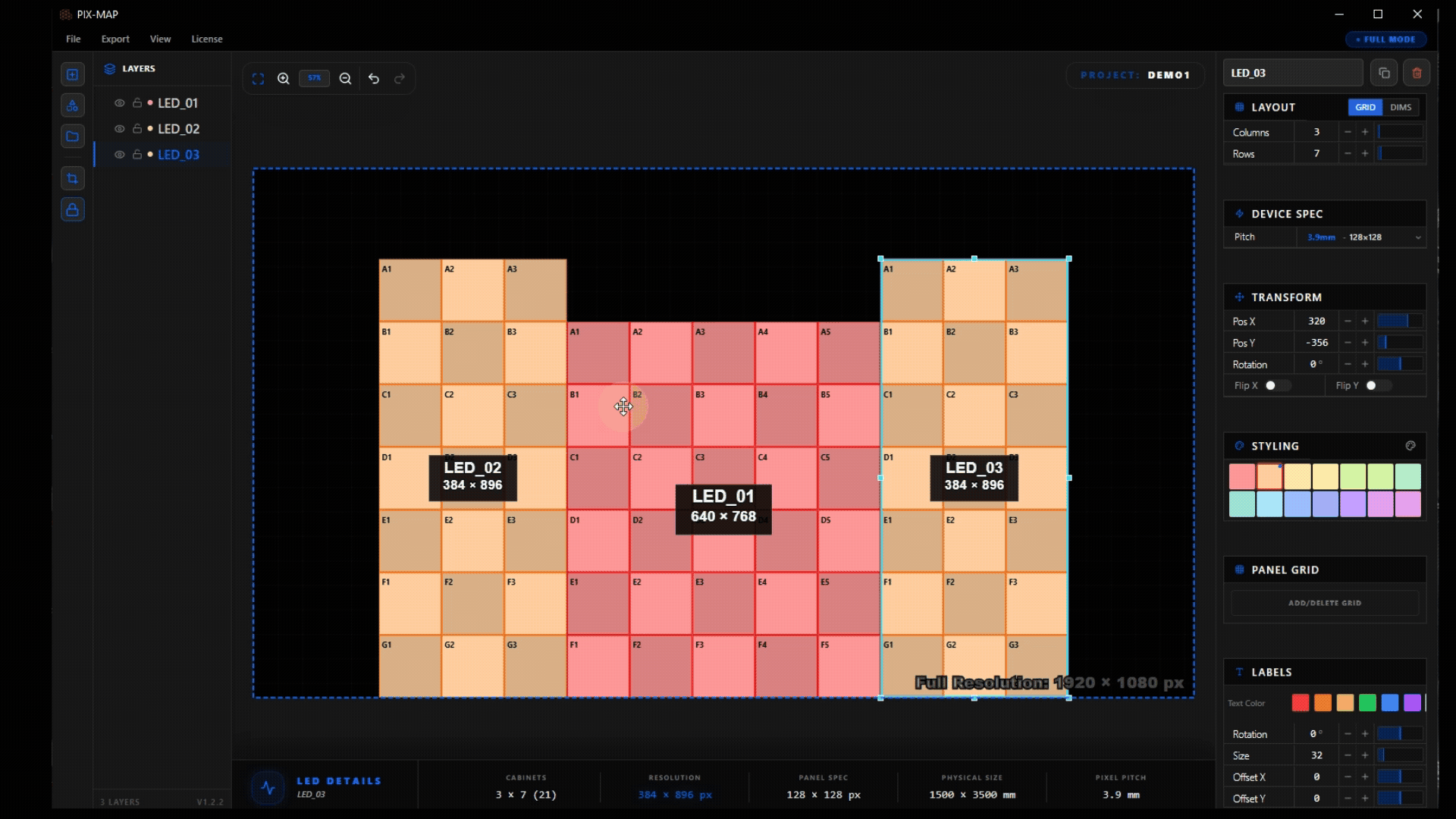 Step 6, Naming LED surfaces